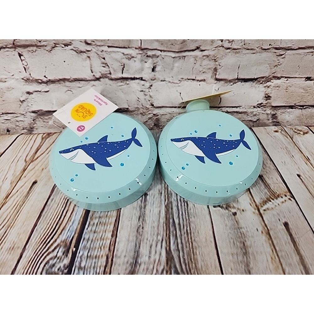 Set Of 2 Blue Shark Sprinkler NEW With Tags Summer Wet Water Outdoor Fun Kids